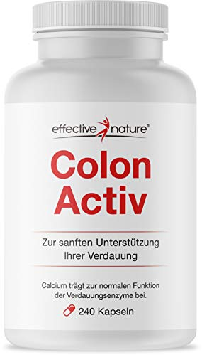Colon Activ - 240 Kapseln - Reicht für 4 Wochen - Effektive Nährstoffkombination - Unterstützt die Verdauung - Schonendes Darmprogramm - Mit Calcium und Flohsamenschalen