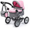 Bayer Design 13008AA Puppenwagen Trendy, mit Tasche, höhenverstellbarer Griff, große Räder, integrierter Korb, faltbar, Grau/Rosa