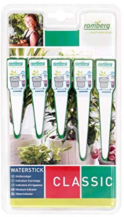 Romberg Waterstick Gießanzeiger für Planzen, Wasserstandsanzeige für Ihre Pflanzen, Garten und Zimmerpflanzen (5 Stück) (Bewässerungshilfe)