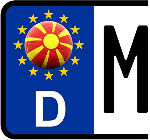 benobler 3 x Kennzeichen-Aufkleber Ball MAZEDONIEN Flagge KFZ Motorrad FanShirts4u