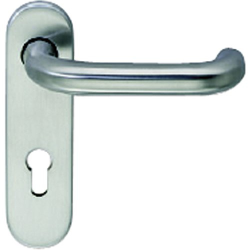 Drückerlochteil 7014 m. Kurzschild PZ 72 mm, für außen rund H+S, silber eloxiert