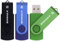 SIMMAX USB Stick 3 Stück 16GB Memory Stick Swivel-Design USB-Flash-Laufwerke Zip-Laufwerke (16GB Schwarz Blau Grün)