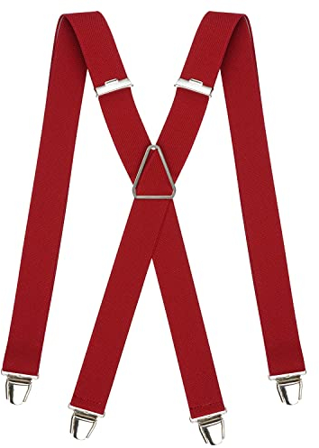 Pierrot Hosenträger für Herren Breit Made in Germany/France - Ultrastarker Gummizug & 4 Extra Starke X-Clips - Verstellbare Länge bis zu 130cm - Garantie auf Lebenszeit