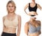 JOJOANS 3er Pack Sports BH Bralette Die ultimative Komfort-BH gepolstert Nahtlose Stretch Action Freizeit hochwertige Unterwäsche (Hautfarben+Schwarz+Licht Grau, XXL)