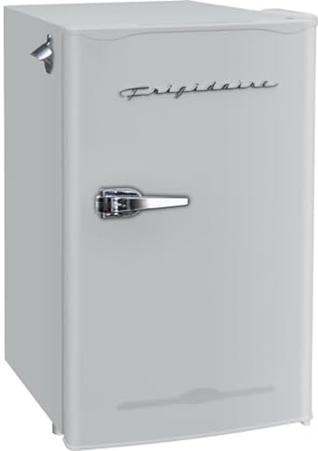 Frigidaire Retro Compact Fridge with Chiller, 3.2 cu ft Countertop Fridge with Built-In Bottle Opener, Compact Refrigerator for Office, Bedroom, Dorm Room or Cabin - 16.5D x 19W x 31H (Moonbeam)