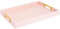 Home Redefined Modern Elegant 18x12 Rectangle Pink Glossy Shagreen Decorative Ottoman Coffee Table Perfume Living Room Kitchen Serving Tray with Gold Polished Metal Handles for All Occasion's