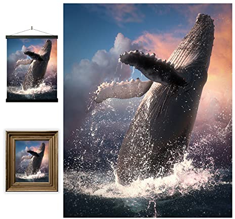 3D LiveLife Linsenförmige Wandkunst Drucke - Walsprung von Deluxebase. Ungerahmtes 3D Ozean Poster. Perfekter Wandfüller. Original kunstwerk lizenziert von bekannt künstler, David Penfound