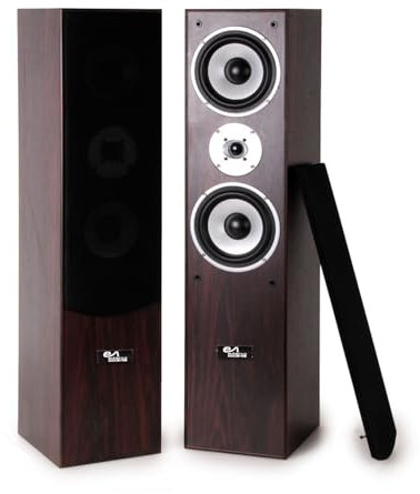 Evidence Acoustics Paire d'enceintes HiFi/Home-Cinéma EA700-WAL - 2x500W PMPO - Bass Reflex à 3 Voies - Noyer/Acajou