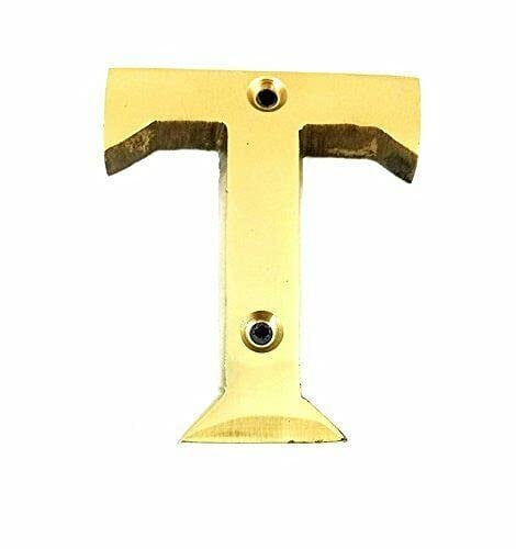 Ironmongery Solutions® House Door Letters A to Z in Polished Brass - Fit To All Types of Door 50mm (T)