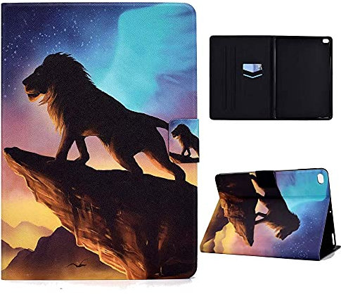 CASAFUNY Coque pour iPad 9.7 Pouces 2017/2018 5ème /6ème Génération, iPad Air 1/2 Housse Étui de Protection Coque Tablette iPad 9.7 2017/2018, iPad Air1/Air 2, Roi Lion