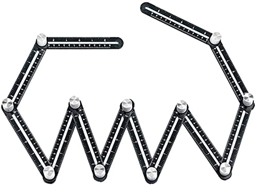 Mehrwinkel-Messlineal, 12-seitiges Lineal, Loch-Locator, Aluminiumlegierung, universelles Mehrwinkel-Messlineal, Winkelmesser, verstellbare Bodenfliesen, Glas, Holzbearbeitung