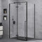 doporro Duschkabine Duschabtrennung schwarz 90x100x195cm Eckdusche mit Duschwanne ESG-Sicherheitsglas Klarglas inkl. beidseitiger Easy-Clean-Beschichtung Ravenna64
