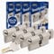 GERCAR Lot de 4 cylindres de serrure à bouton - 30/30 - En laiton nickelé mat - Avec 10 clés réversibles - Longueur : 60 mm, A : 30 B : 30 - 4 x