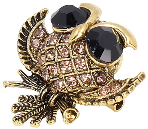 Eulen-Pin, Eulen-Brosche schön elegant süß für Partys für den Urlaub für Hochzeiten(Altes Gold)