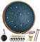Steel Tongue Drum - HOPWELL 15 Note 14 Inch Tongue Drum Instrument - Hand Pan Drums with Music Book, Steel Handpan Drum Mallets and Carry Bag, D Major (Navy Blue)