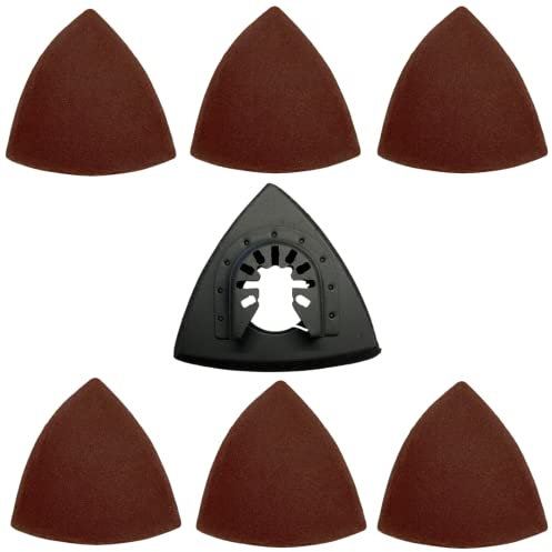 61 Piece Oscillating Multi Tool Delta Sanding Blade Set Compatible with Dremel Fein Multimaster Makita Bosch Etc