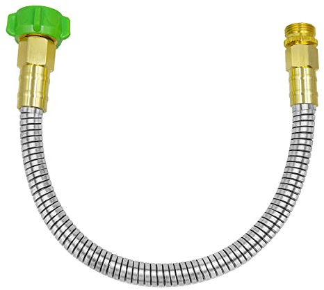YANWOO 304 Edelstahl 0,6 m Gartenschlauch mit Buchse auf Metallstecker, flexibler und leichter Wasserschlauch, Trinkwasser sicher