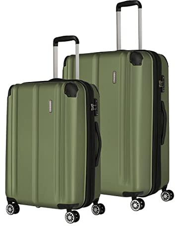 Travelite CITY Kofferset mit 4 Rollen Gr. L/M Grün[80]