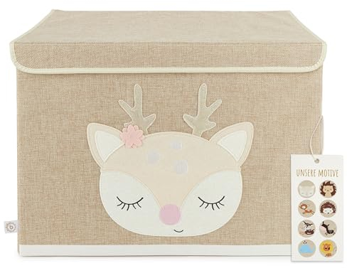 BIECO Boîte de rangement avec couvercle - Pliable - 65 l - Environ 36 x 36 x 51 cm - Boîte à jouets avec couvercle - Boîte de rangement pour enfants - Boîte de rangement