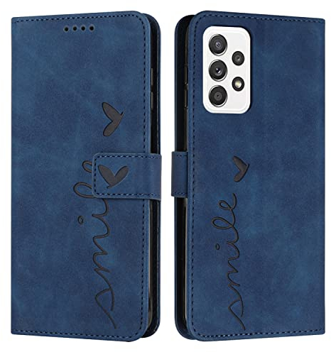 EATCYE Kompatibel mit Samsung Galaxy A52S 5G / A52 4G/5G Hülle, Klapphülle Premium PU Leder Brieftasche Schutzhülle [Kartenfach][Ständer], Handyhülle für Samsung Galaxy A52S 5G / A52 4G/5G (Blau)