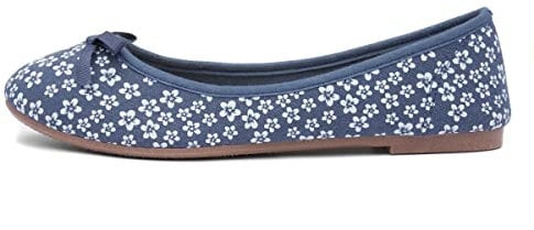 Lilley Womens Navy Floral Ballerina - Size 5 UK - Blue