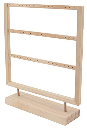 Organisateur de Bijoux Porte Boucles d'oreilles, 27 Paires de Présentoirs de Boucles d'oreilles Présentoir à Bijoux en Bois, Porte Collier Porte Bijoux Porte Bijoux Porte Boucles D (3 Couches)