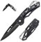 Aoelgoo 2 Pezzi Coltello Tascabile Coltello Pieghevole, Portachiavi Mini Coltello, Coltello EDC per il Campeggio All'aperto (Nero)