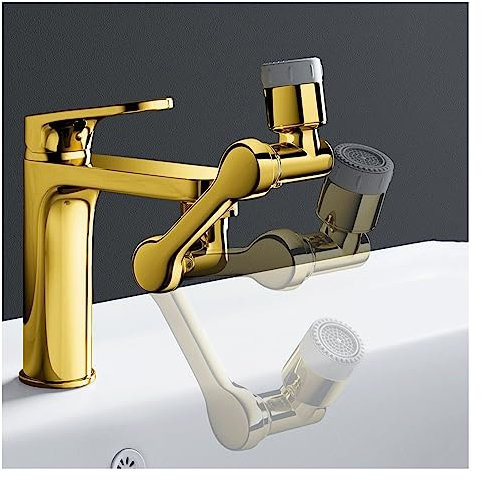 Boyuan Aeratore Rubinetto Lavello Cucina, 1080 ° Testina Spruzzatore Girevole Filtro Rubinetto Antispruzzo, Con 2 Modalità Aeratori Rubinetti Per Lavello Cucina Bagno Risparmio Idrico M20/22/24, Oro