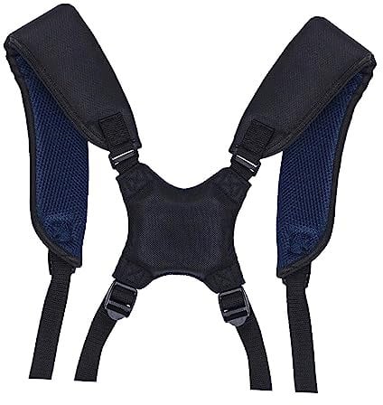 LOVIVER Golftaschengurte, doppelte Schultergurte, Ersatz, bequem, verstellbar, gepolstert, Rucksack-Tragegurte, Golftaschen-Zubehör, universell, Schwarz
