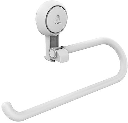 Wall Mount Suction Cup Tissue Holder Multifunctional Bathroom Towel Toilet Roll Paper No Drilling Toilet Tissues Holder for Bathroom, Kitchen, Washroom White