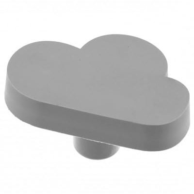 Gedotec Kinder-Möbelgriffe aus Gummi | Wolke - Grau | 1 Stück - Kindergriff-Möbel | KID | Schubladen-Knopf elastisch - speichelfestem Gummi | Möbelknopf - Kinderzimmer | inkl. Befestigungsmaterial