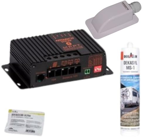 Antarion Régulateur de Charge pour Panneau Solaire MPPT10A Bluetooth + Passe-Toit + Dekasyl MS1 + lingette