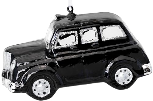 SIKORA BS903 historisches Polizeiauto England Christbaumschmuck Glas Figur Weihnachtsbaum Anhänger