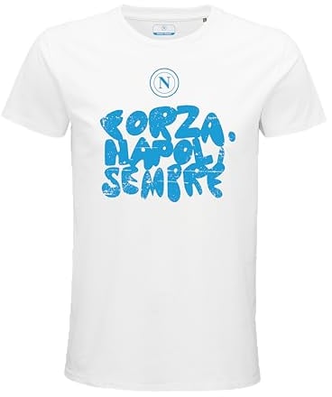 SSC NAPOLI Unisex Forza Napoli Sempre T-Shirt, weiß, XL