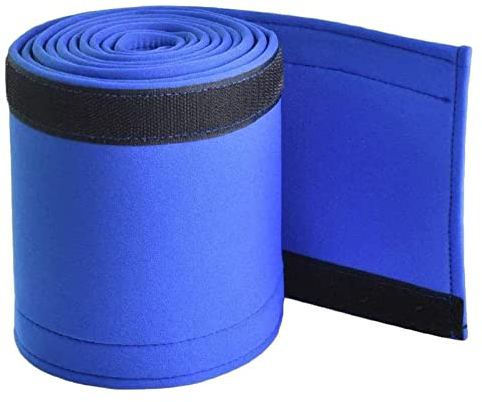 Sianko Handlauf Pool-Handlauf, 304 Edelstahl, Vier gebogen, Schwimmbad-Handlauf, Griff, Treppengeländer für Einbaupool, mit Schnellmontage-Grundplatte, Blaue Griffabdeckung, 1,2 m