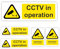 CCTV Stickers For Commercial and Domestic Use 5-PACK Security Signs for Office, Car, House, Window, Doors/CCTV in Operation Sticker in Various Shapes and Sizes To Use for Security Deterrence