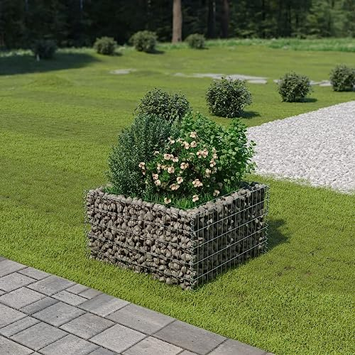 blumentopf schwarz,blumentopf groß,blumenkübel,übertopf groß,Gabionen-Hochbeet Verzinkter Stahl 90×90×50 cmpflanzkübel,pflanzkübel XXL,blumentopf mit füßen,