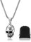 Otuuz Totenkopf Anhänger Halskette Schädel Halskette Schmuck mit Beutel Gothic Punk Halskette Halloween Accessoires für Männer Frauen Geschenk (Silber)