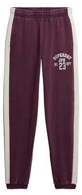 Superdry Damen Athletic Essentials Vintage-Jogginghosen mit Seitenstreifen Portweinrot 40