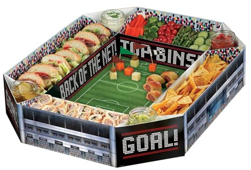 amscan 9919437 Ziel Party Food Sharing Fußballstadionplatte, 63,5 x 38 cm