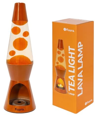FISURA – Lavalampe mit Kerze. Lavalampe ohne Strom. Terrakotta Lavalampe. Umweltfreundliche Lampe. Originelles Geschenk. 29 cm x 8,5 cm (Kerze nicht enthalten)