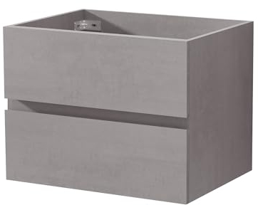 UEV Waschbeckenunterschrank hängend 60cm, Badezimmerschrank mit 2 Schubladen, Soft-Close-System, Waschplatz, Waschtischunterschrank, Waschtisch, Badmöbel für Gäste WC, dunkel grau