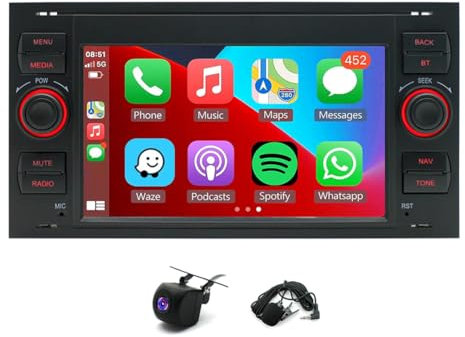 4+64G Android 13 Car Radio Compatible with Transit Mk7 7 Touch Screen Transit Stereo, IOS Carplay/Android Auto, Reverse Camera,Bluetooth,Mirror Link,GPS Navigation,AM/FM Radio,MP3 Player
