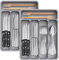Lifewit 2 Stk. Besteckkasten, 23 x 32 x 4 cm Besteckeinsatz für Schubladen, 5 Fächer Schublade Besteck Organizer für Küche, Kleiner Kunstsoff Besteckhalter Besteckkorb für Löffel/Gabeln/Messer,Grau