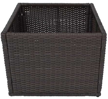 Canadian Spa CO. Large Rattan Plant Basket for Square Spas and Hot Tubs, Surround Furniture Collection, Wicker Weave, Weatherproof