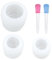 YSJCHEBS Moldes para Velas De 3 Piezas Y Goteros De 2 Piezas, Molde De Pétalos De Rosa, Molde De Silicona, Molde para Velas, Molde para Hacer Hielo, Molde Multifuncional