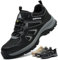 Arbeitsschuhe Herren S1P Sicherheitsschuhe Damen Leicht ESD Stahlkappenschuhe Küche rutschfest Atmungsaktiv Sportlich Schwarz EU 41