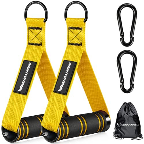 RENRANRING Gym Exercise Handles, Replacement Handle Attachments for Cable Machine Pulleys, Resistance Band and Strength Trainer, Pull Down Workout Accessories, Home Gym Add On Equipment