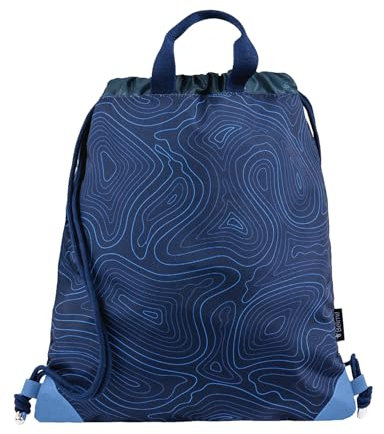 Belmil Premium Turnbeutel Sportbeutel Schuhbeutel Sportsack (Topographic 2)