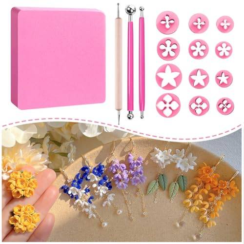 KEOKER Spring clay Cutters Polymer Clay Tools for Earrings, 12 Shapes Kit